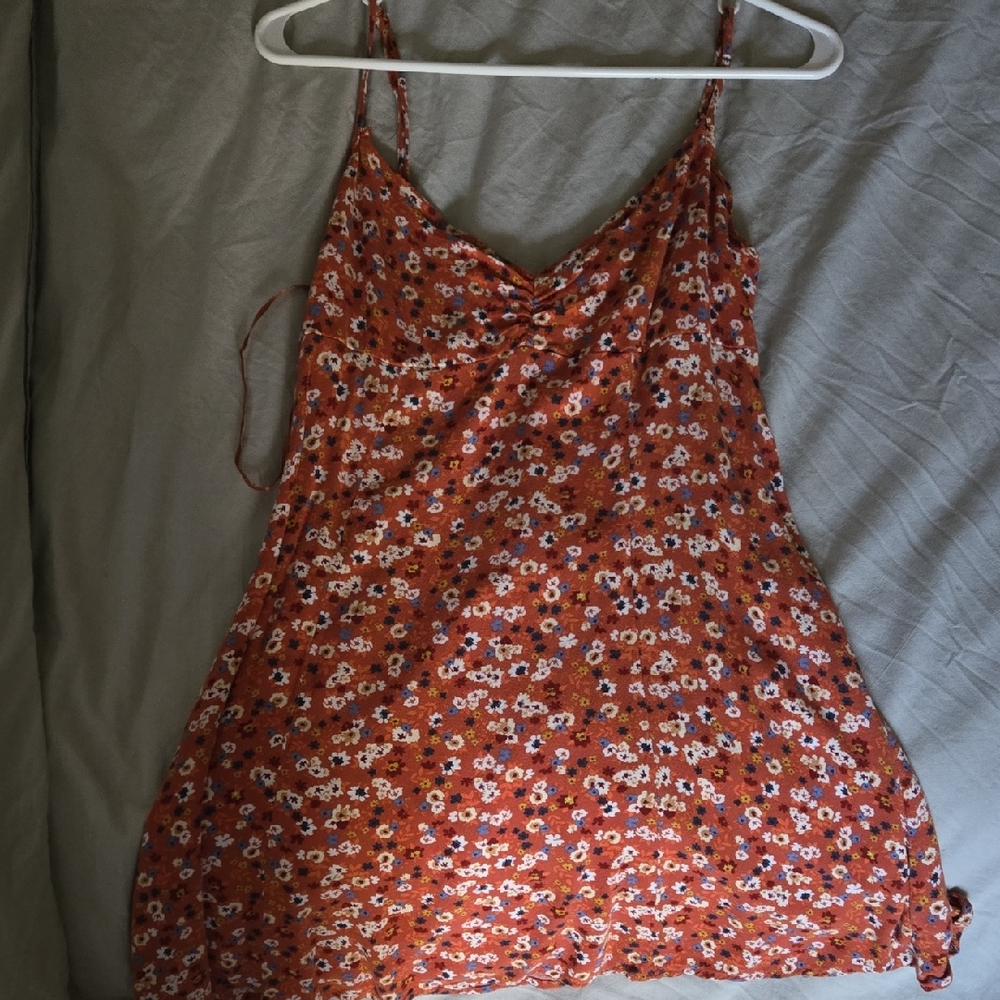 Aeropostale Floral Mini Dress - Orange and White